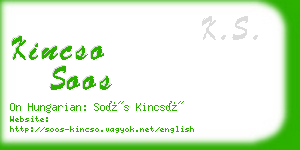 kincso soos business card